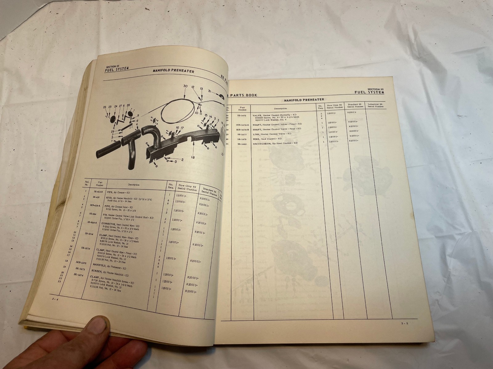 Vintage Oliver 88 Super 88 Series Tractors Parts Book Manual