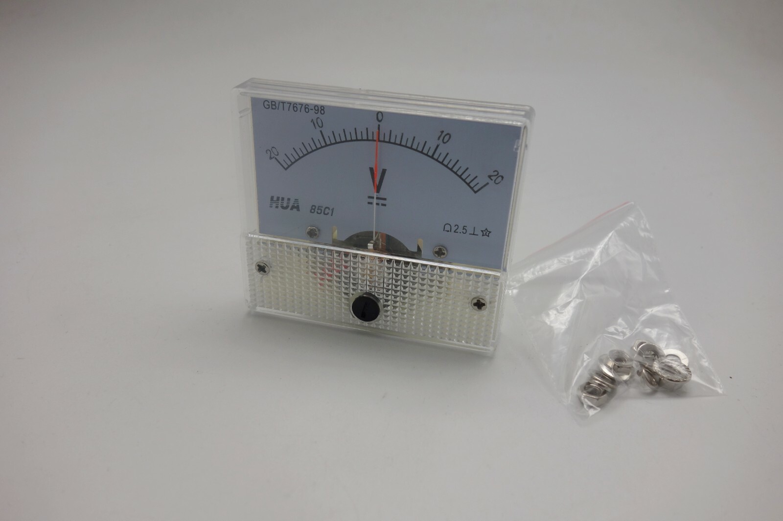 DC Minus Zero Plus -20V-+20V Analog 85C1 56*64mm Voltage Analogue Panel meter