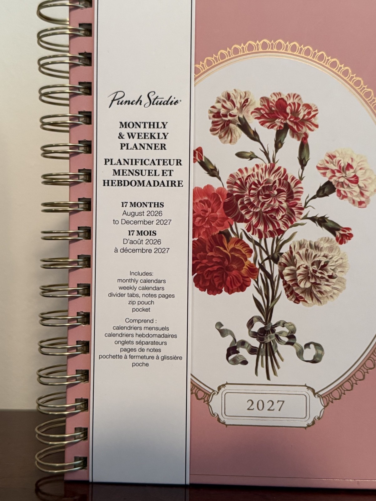 Punch Studio Monthly & Weekly Planner August 2026 – December 2027 Pink Floral