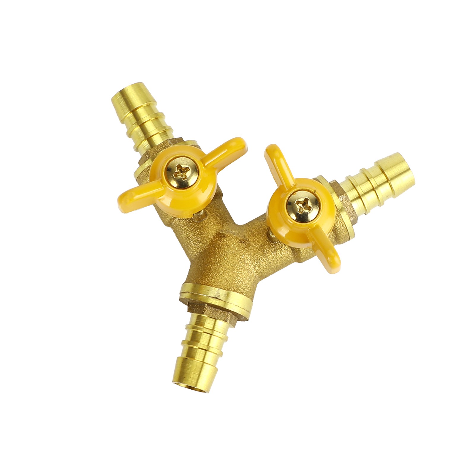 3/8″ Hose Barb Ball Valve Y Shaped 3 Way Connector Barb Brass Fitting OD 11mm US