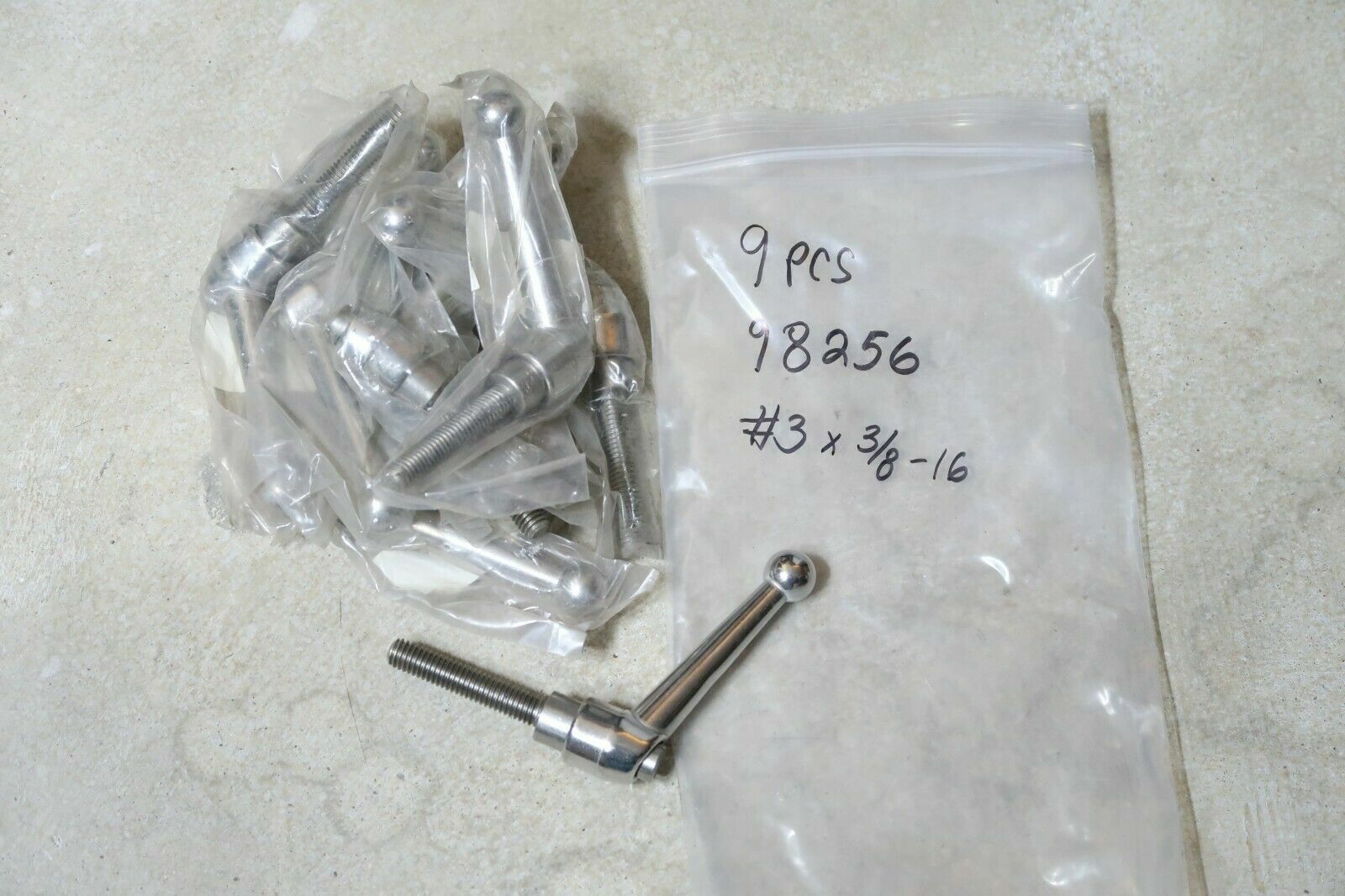 1 pcs MONROE ENGINEERING Handle 98256 SS Threaded Stud Inch 3/8-16 x 1.96 in