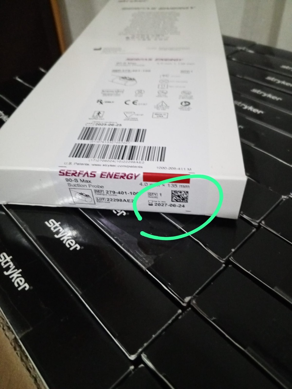 Stryker SERFAS Energy 90-S Max Suction Probe 4.0mm x 135mm REF 279-401-100 Steri