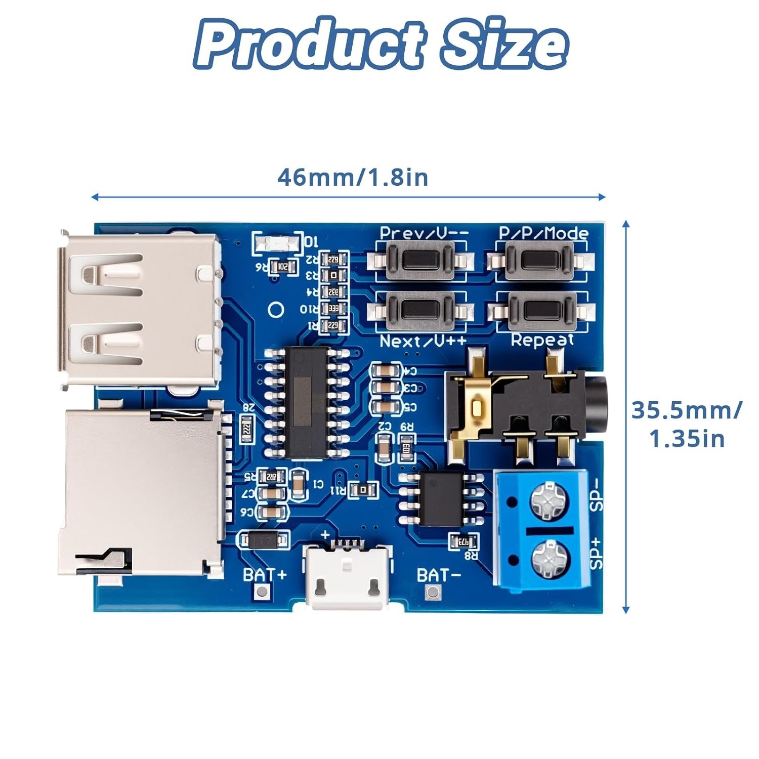 Super Decoder DFPlayer Mini MP3 Module Audio Amplifier Recorder TF Card U Disk