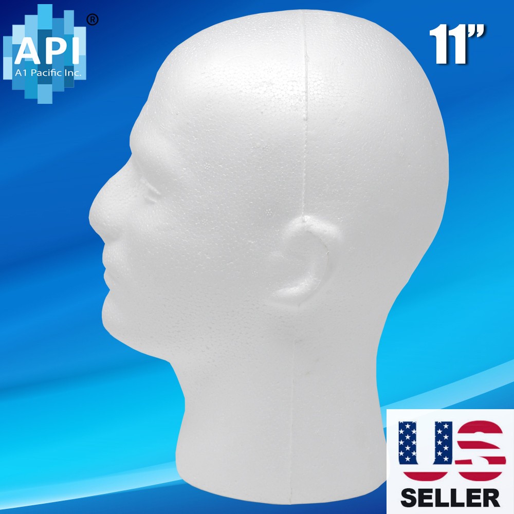 11′ MALE FOAM MANNEQUIN MANIKIN head wig display hat glasses