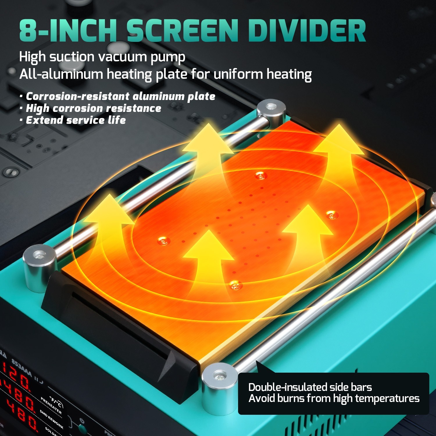 YIHUA 853AAA-II 3-in-1 Soldering Rework Station – Hot Air, Preheater Desoldering