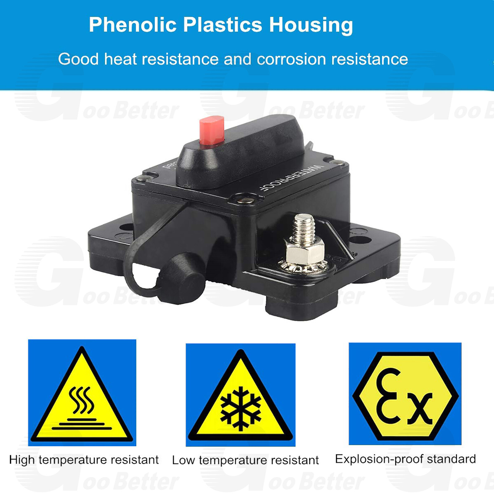 30-300Amp Waterproof Car Circuit Breaker Fuse Reset for Boat Auto RV DC 12V-48V