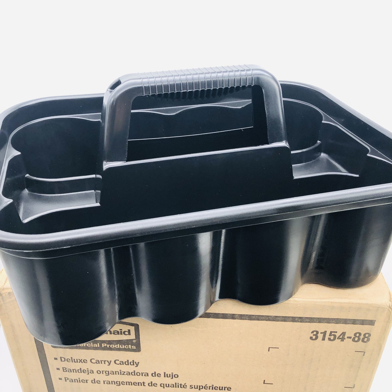 Rubbermaid FG315488BLA Carry Caddy Food Delivery Cleaning Water Bottles Blck 6pk