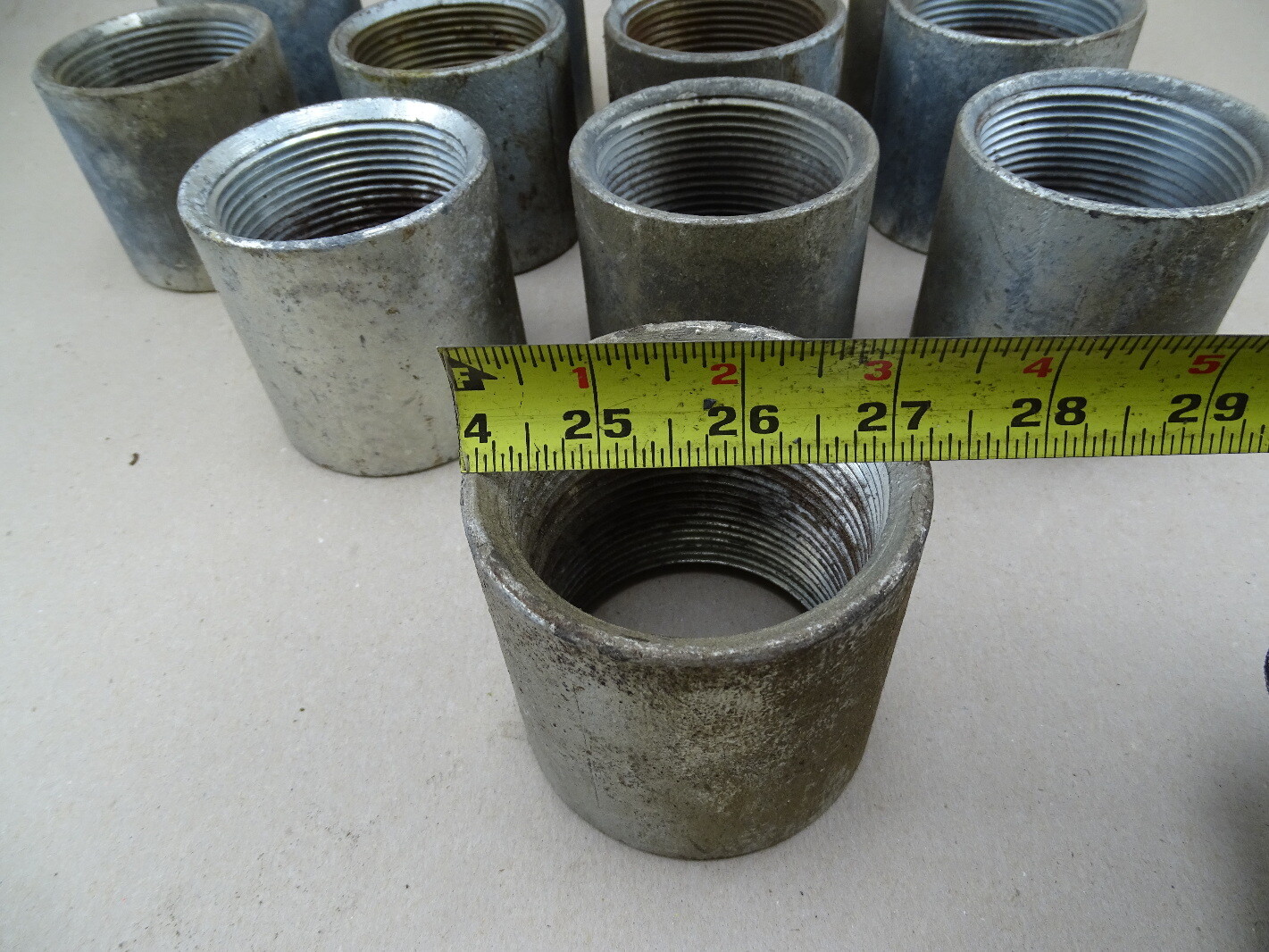 (12) 2-1/2 IN. NPT, 2.500″ Steel Threaded Pipe Coupler, Galvanized Iron, USA