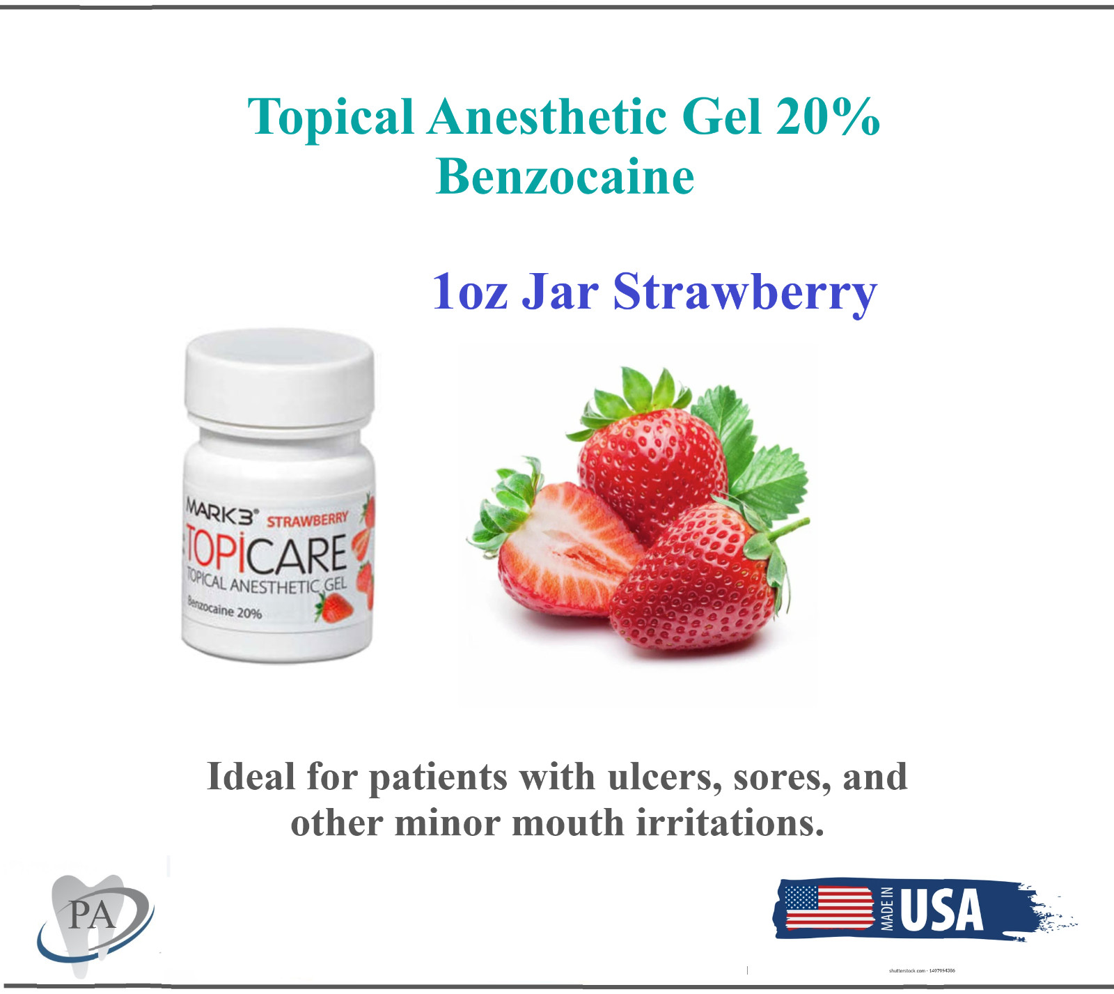 Mark3 Dental Topical Anesthetic Gel 20% Benzocaine 1 oz Jar – Exp 09/2024