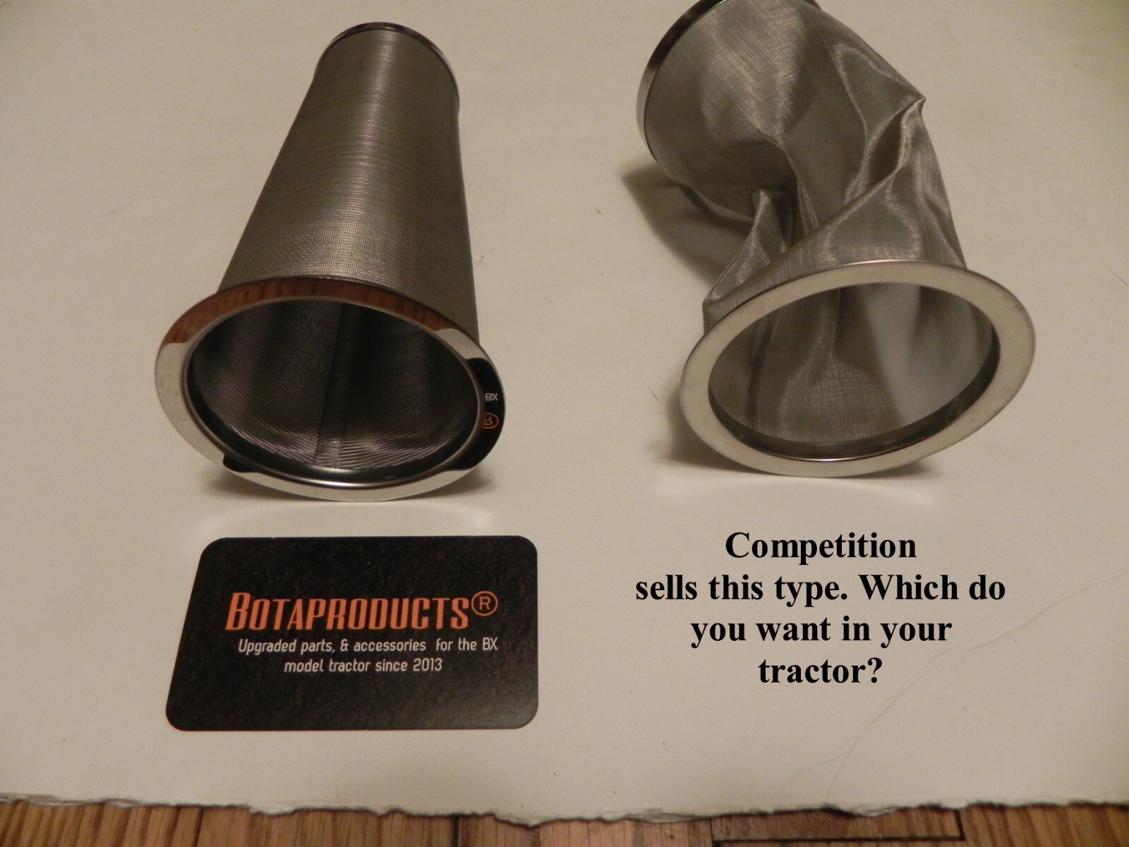 Kubota BX 1880,2360,24,25D,2380,23s,2680 304 SS cone fuel tank strainer filter