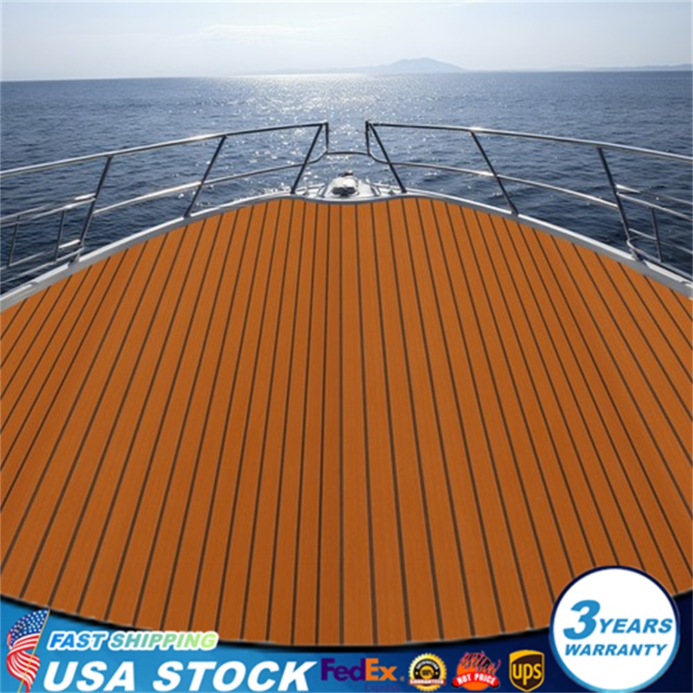 Boat Faux Teak Decking EVA Foam Sheet Marine Yacht Nonslip Flooring Wood Brown