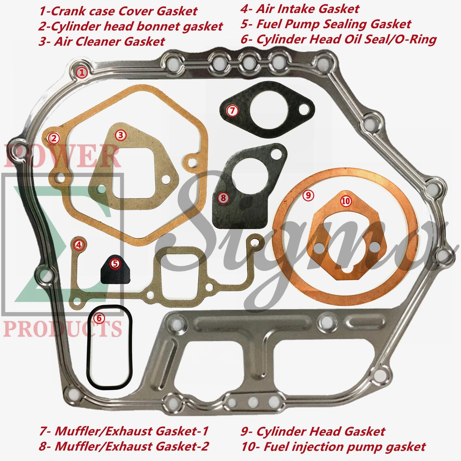 Gasket Piston Bearing Kit For Yanmar L100 & 186F 186FE 406CC 10HP Diesel Engine