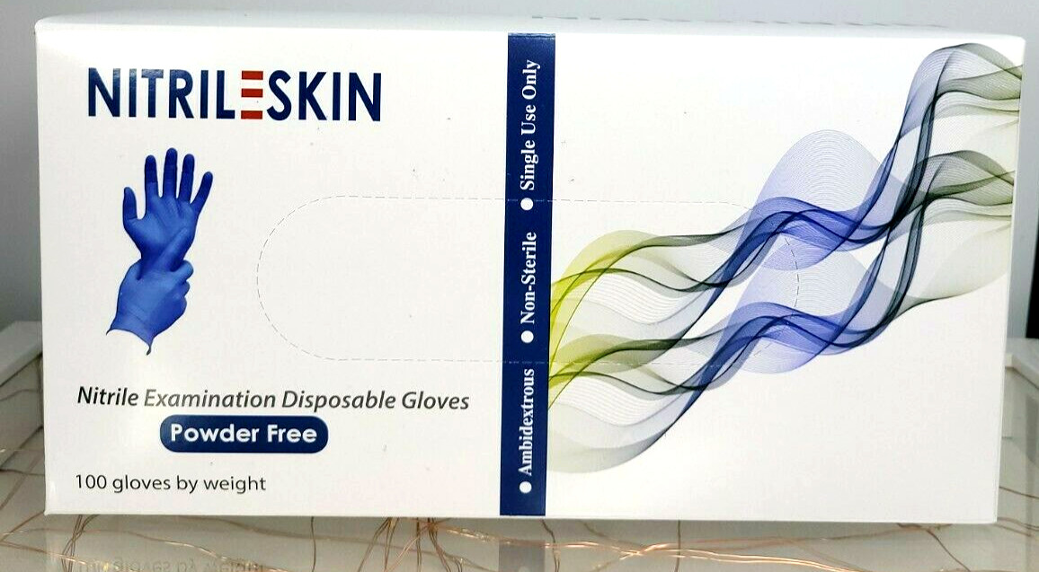 NitrileSkin Nitrile Examination Disposable ( 1 Box of 100 Gloves) Size XL