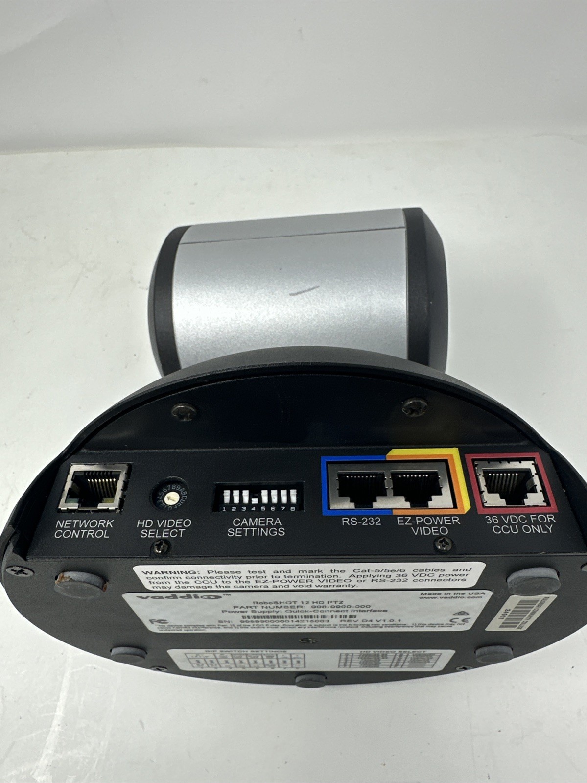 Vaddio RoboSHOT 12 HD PTZ Camera 998-9900-000 Untested Camera Only-For Parts