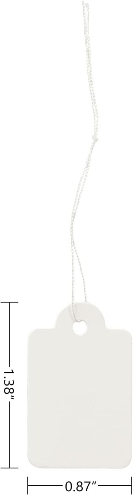 200-Pack White Tags with String for Jewelry & Clothing – Easy to Write On