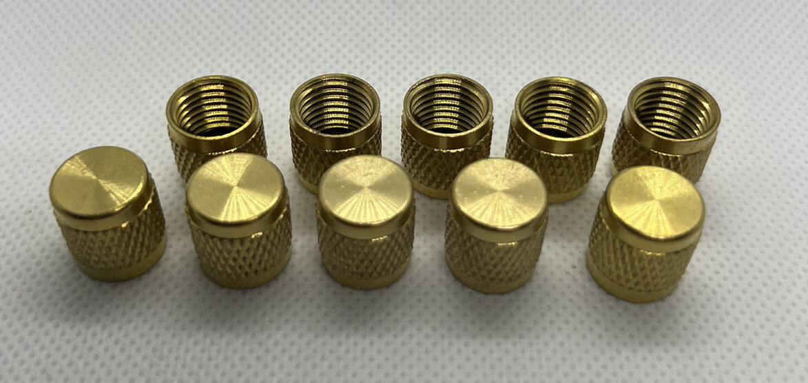 1/4 flare cap, round brass w/o-ring seal for Refrigeration Access Ports Pack-10