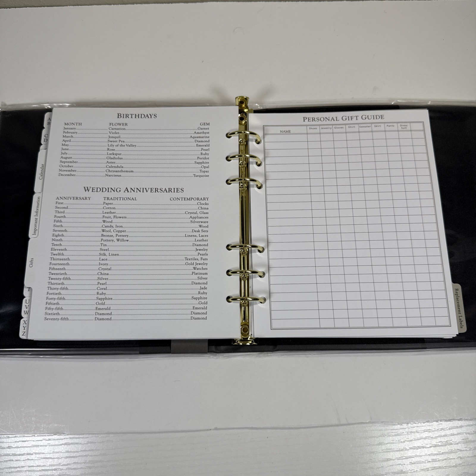 Hallmark Classic Address Book Simulated Leather Ringbound Alpha Tabs NOS