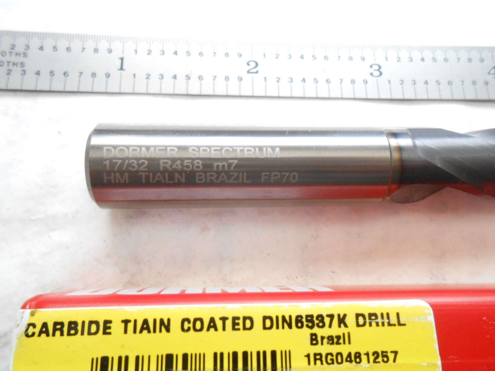 NEW DORMER H.P. 3XD SOLID CARBIDE DRILL 17/32″ CUT DIA. X 60MM FL X 107MM OAL