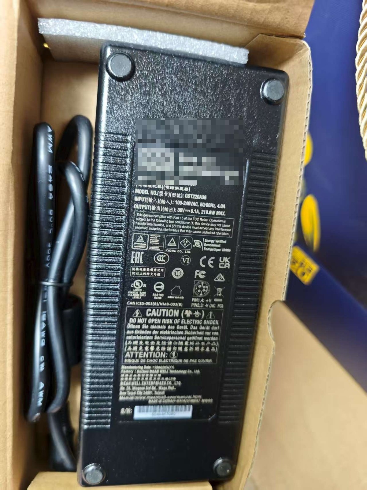 Mean Well 6.1A Medical AC Power Adapter GST220A36-R7B Opentrons OT-2 & Modules