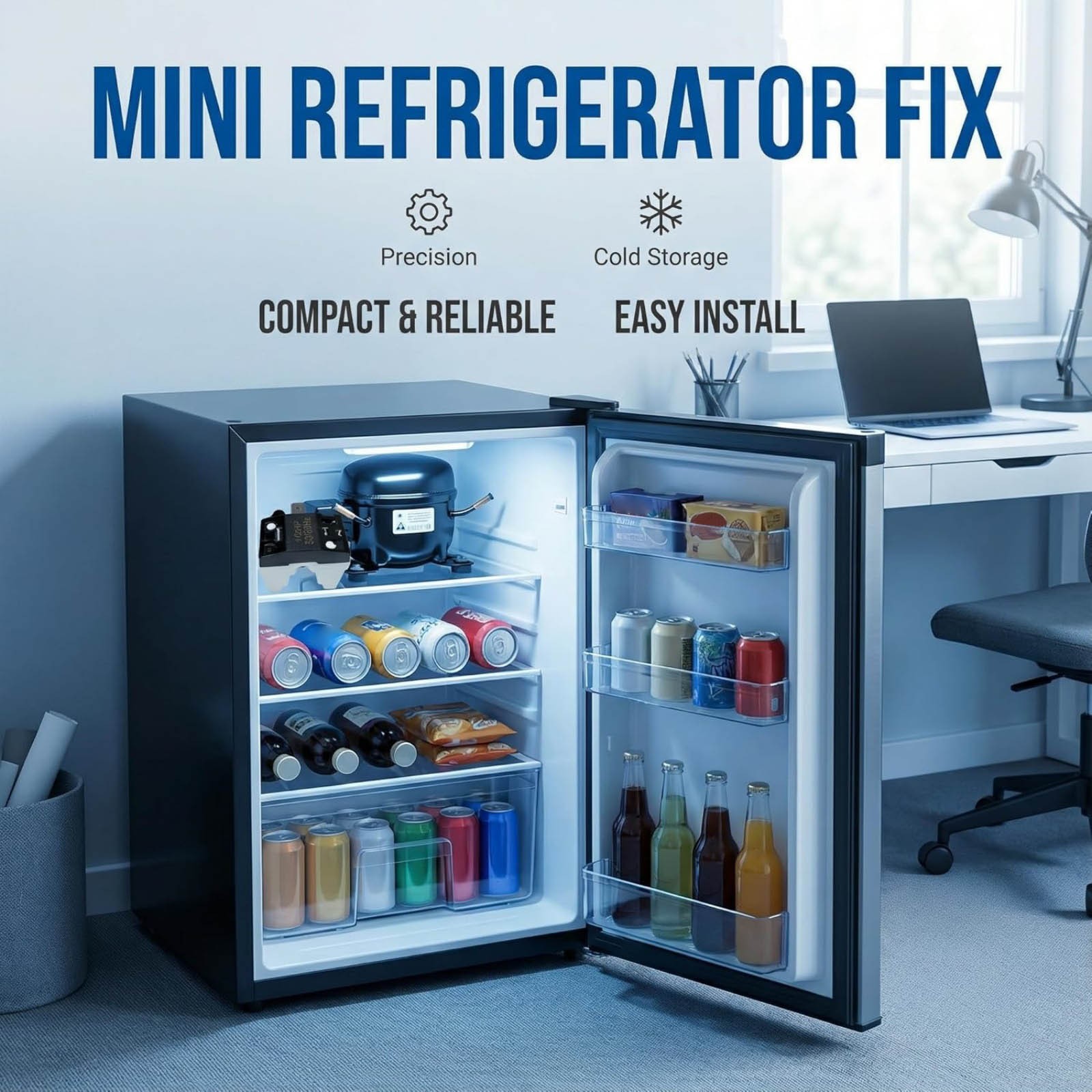 Starter Relay And Overload Protector Kit 1 Pin 4.7 Ohm For Refrigerator Repair