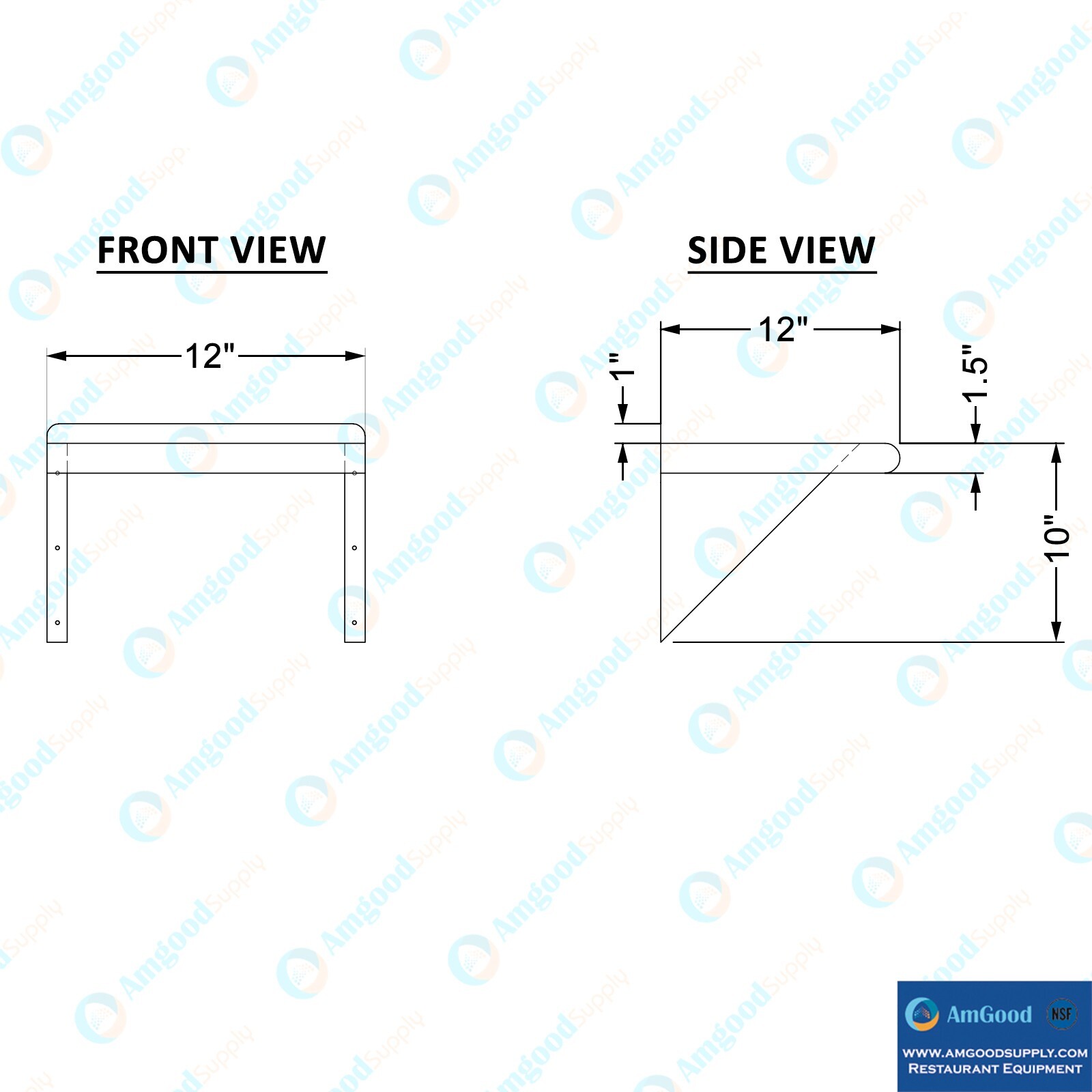 12 in. x 12 in. Stainless Steel Wall Shelf