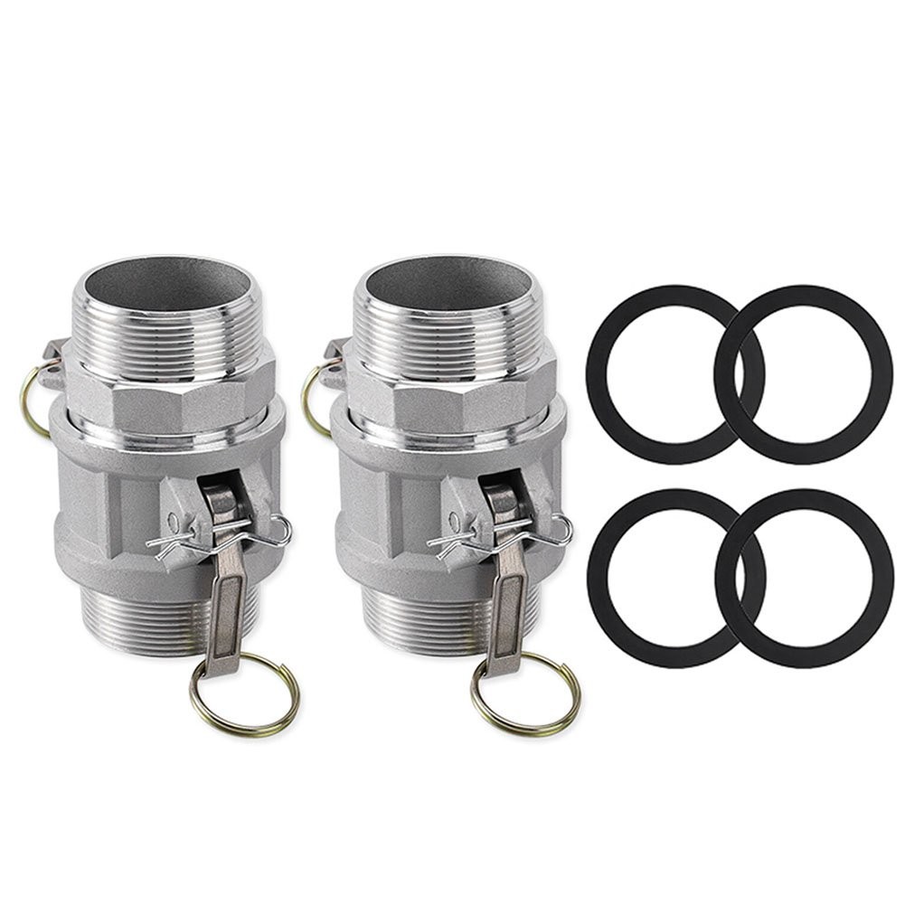 2 Pack Aluminum Camlock Fittings Type B & Type F Cam and Groove Hose Fittings