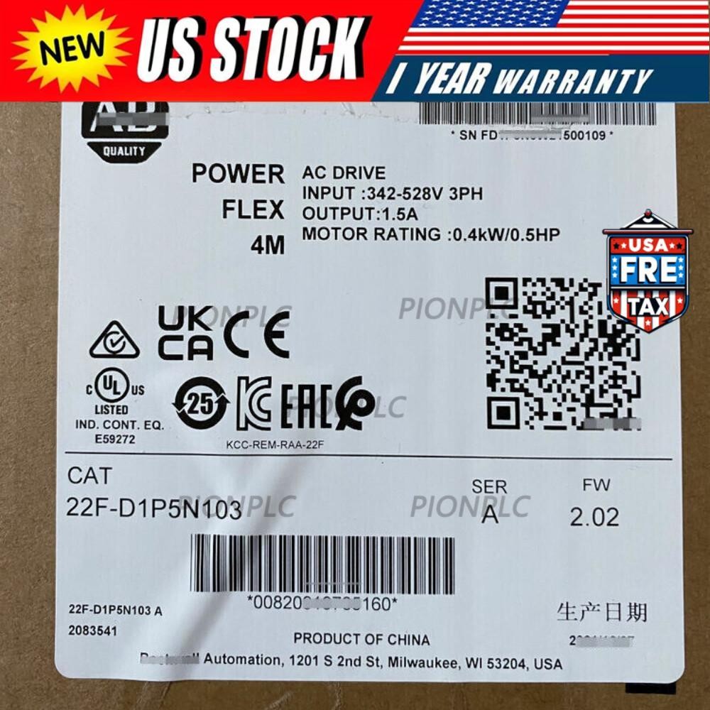 22F-D1P5N103 AB PowerFlex 4M 0.4 kW 0.5 HP AC Drive 22F-D1P5N103 NEW