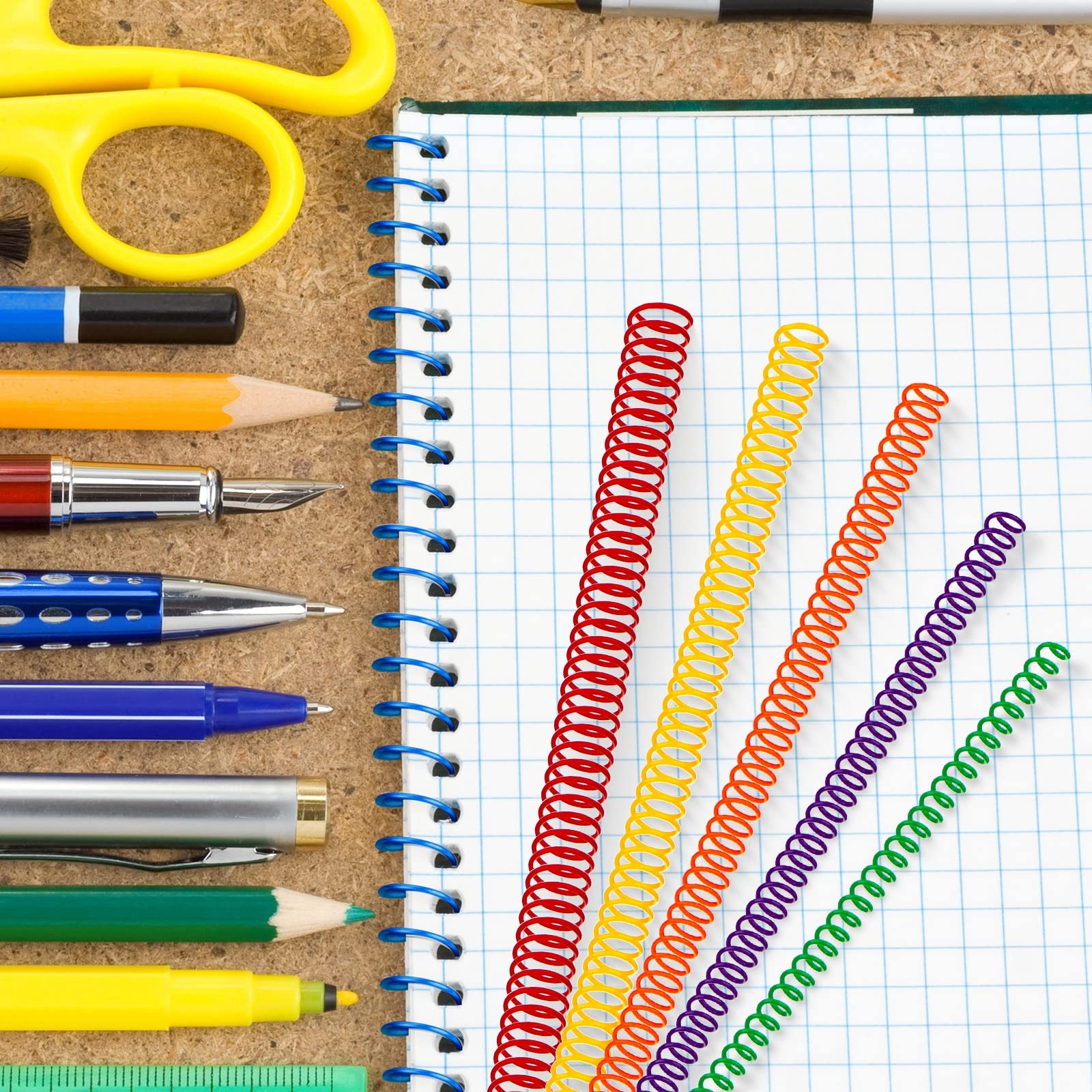 120 Pack Plastic Spiral Binding Coils Multi Size Spiral Binding Spines 4:1 Pitch