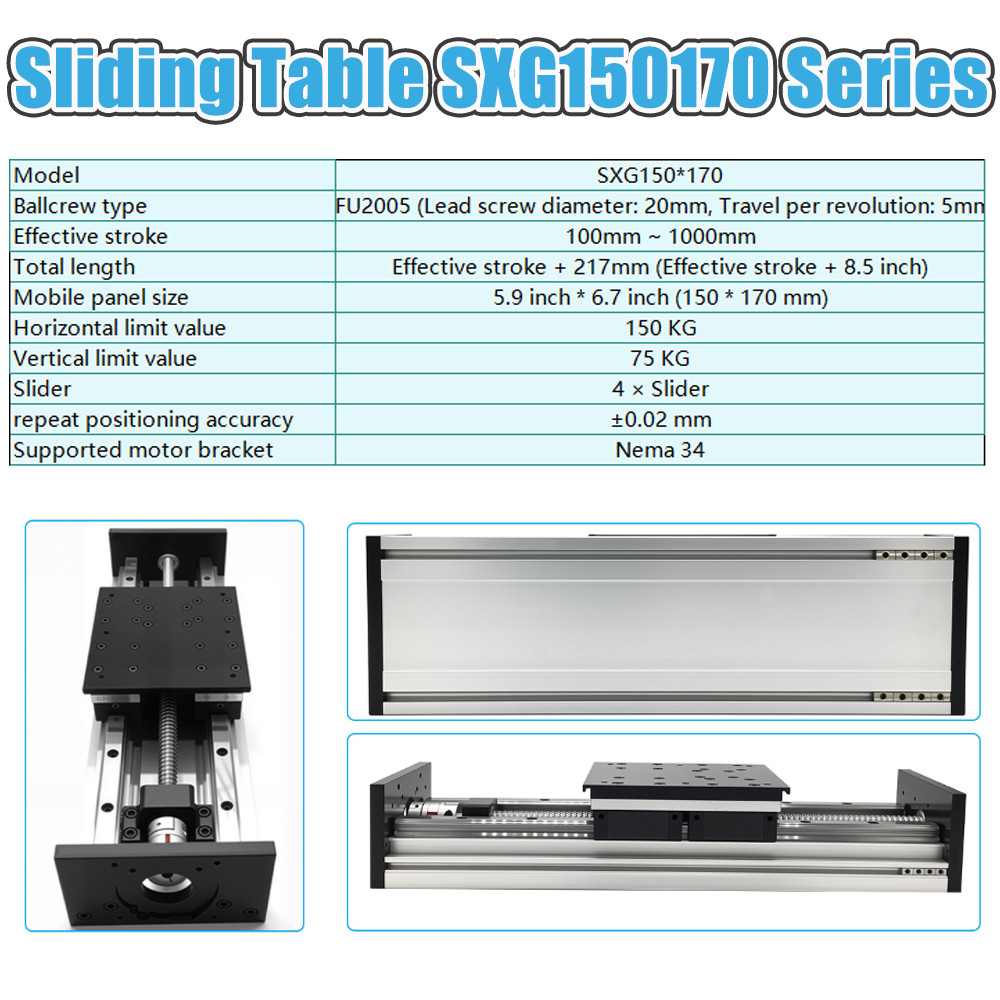 Ball screw Linear Motion Stage Actuator CNC Linear Slide Table Nema Servo Motor