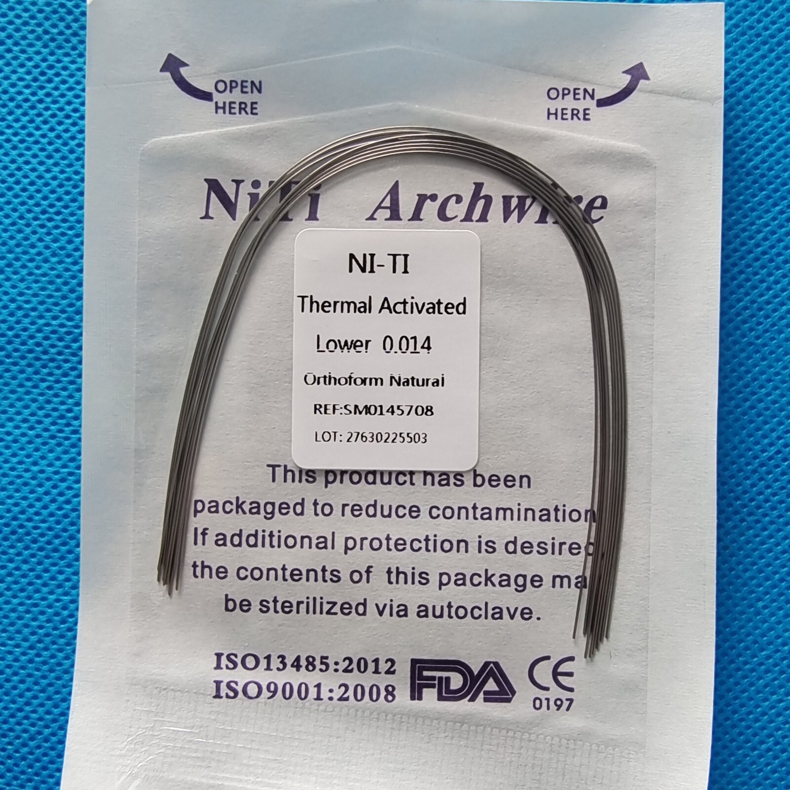 Dental Orthodontic Niti Thermal Activated Round Arch Wire Natural Form