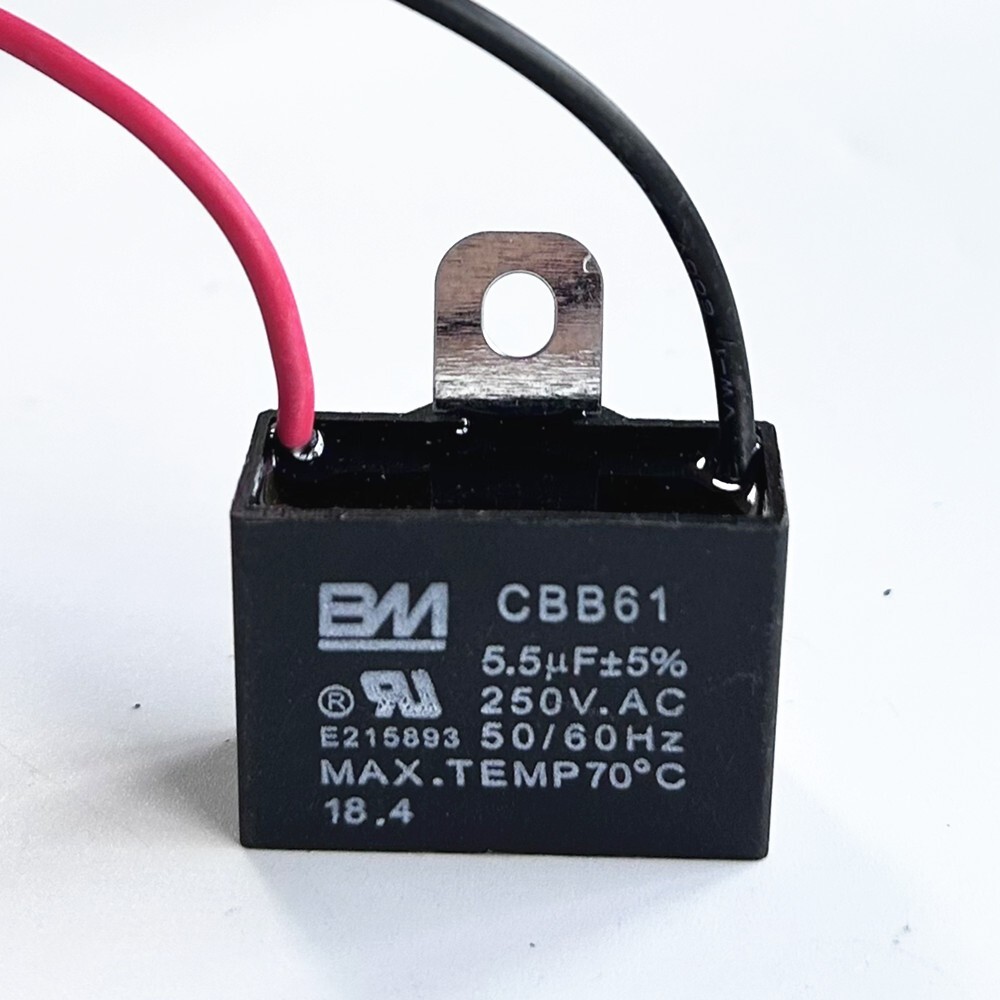 CBB61 5.5mfd 5.5uf 5.5uf 250V AC 50/60Hz Ceiling Fan Capacitor 2 WIRES US STOCK