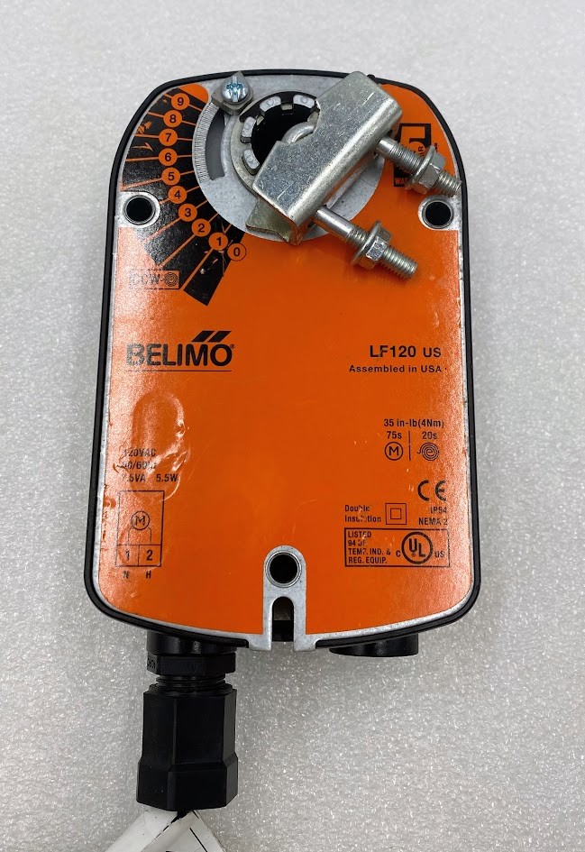 Belimo LF120 US Damper Actuator, 35 in-lb, 120VAC, Spring Return