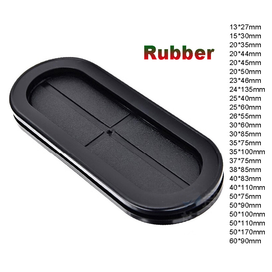 Oval Rubber Grommet Closed Blind Plug Bung Bungs For Wiring Cable Protect Black