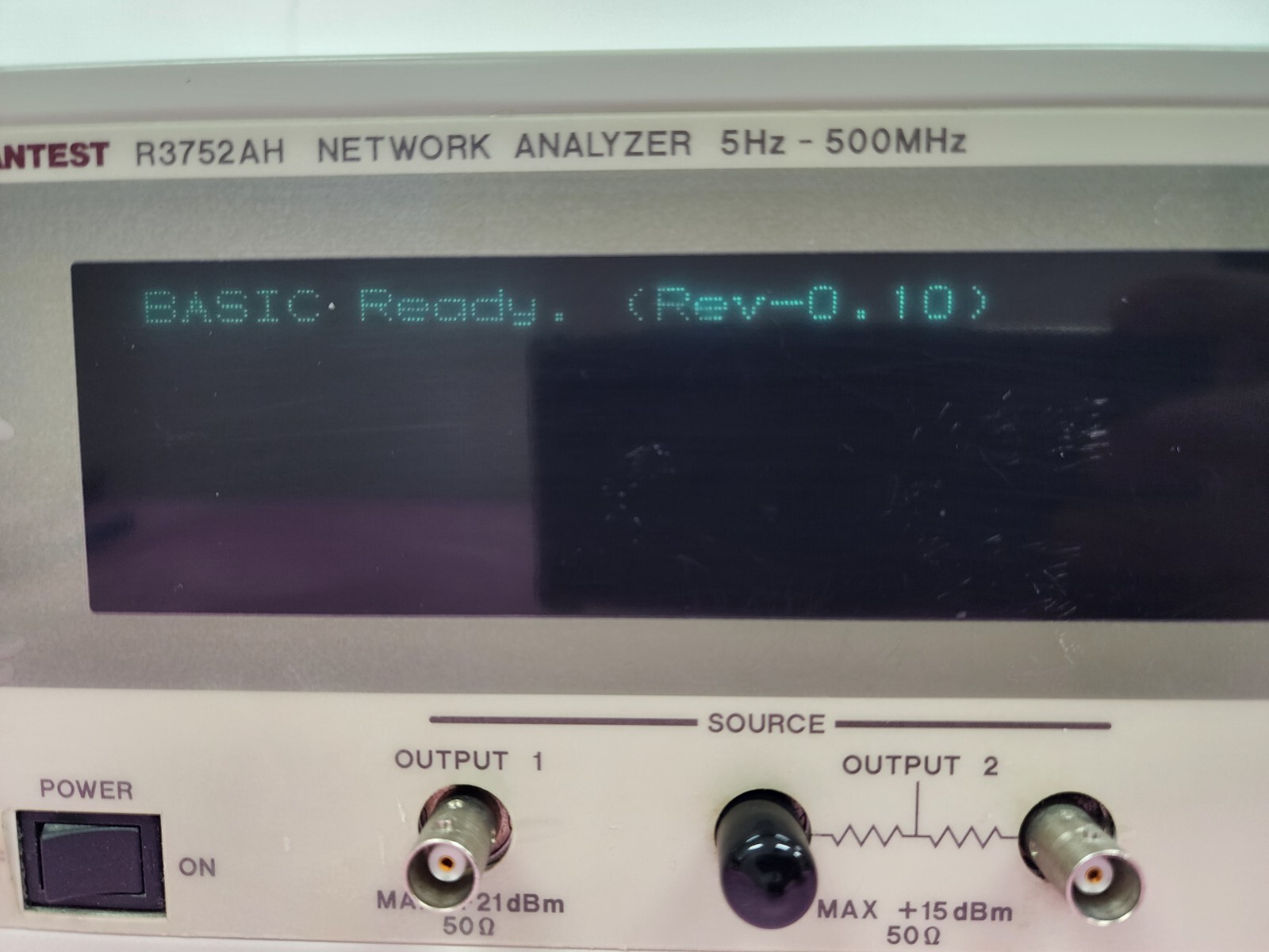 ADVANTEST R3752AH Network Analyzer 5 Hz to 500 MHz, Output 1/2, R, A, B channels