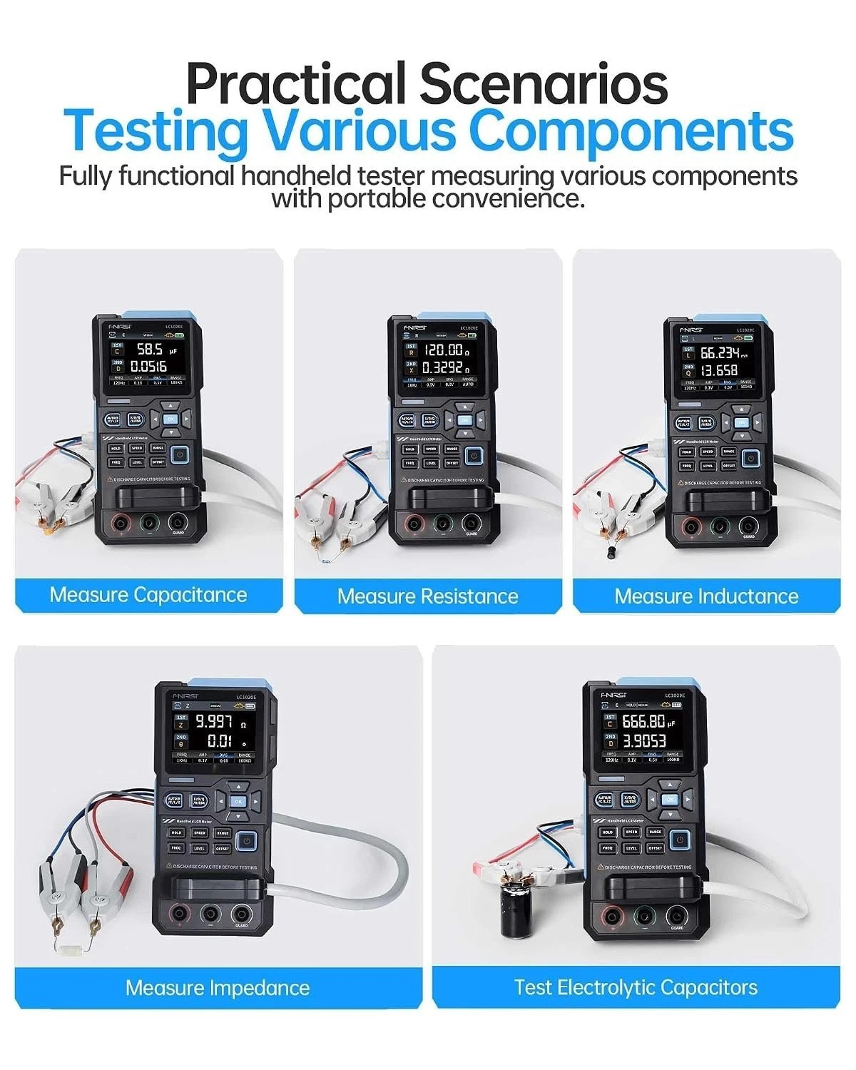 High-Precision LCR Meter 100kHz 19999 Counts Auto Component Tester