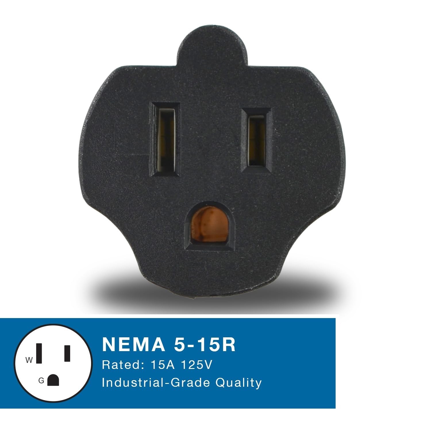Conntek 30120 UNO Locking Plug NEMA L5-15P to NEMA 5-15R 125-Volt Adapter Bla…