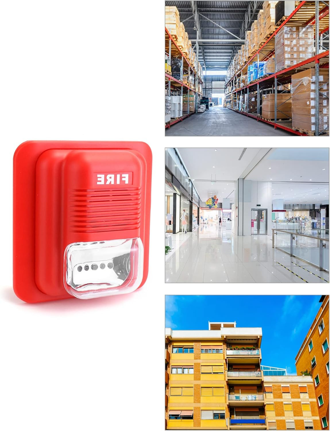 2 Pack 12V/24V Wired Fire Alarm Siren Strobe Light Sensor 105dB WD8912