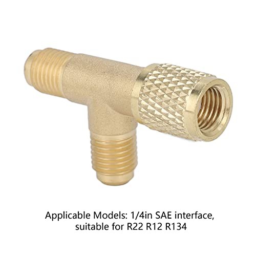 1/4″ Brass Refrigerant Tee Adapter HVAC Quick Coupler Valve Tee Fitting