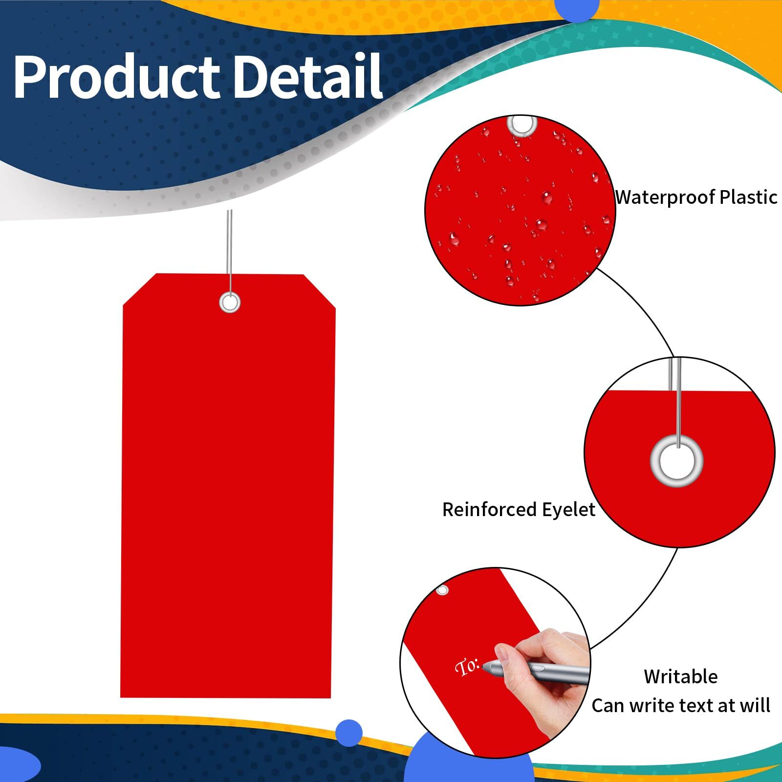 200 Pieces 4 3/4″ x 2 3/8″ Plastic Shipping Tags with Wire Waterproof Tags La…