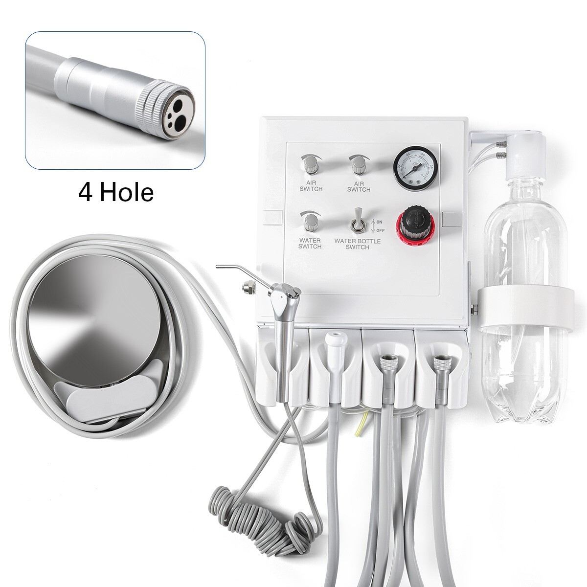 Portable Dental Turbine Unit with Weak Suction Work with Air Compressor 4Hole