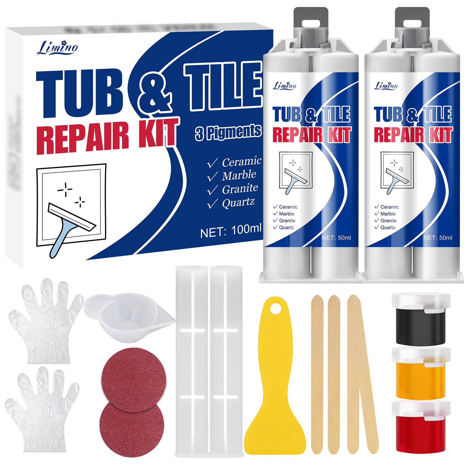 Tile Repair Kit – Porcelain for Repairing Scratches, Chips, White