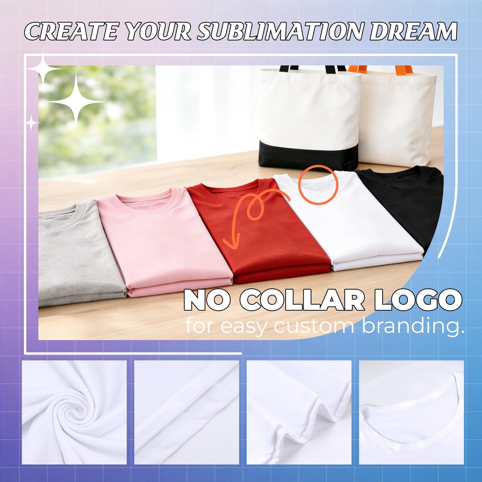 Joyclub 10 Pack Blank T-Shirts for Adults Unisex White Polyester Shirts Subli…