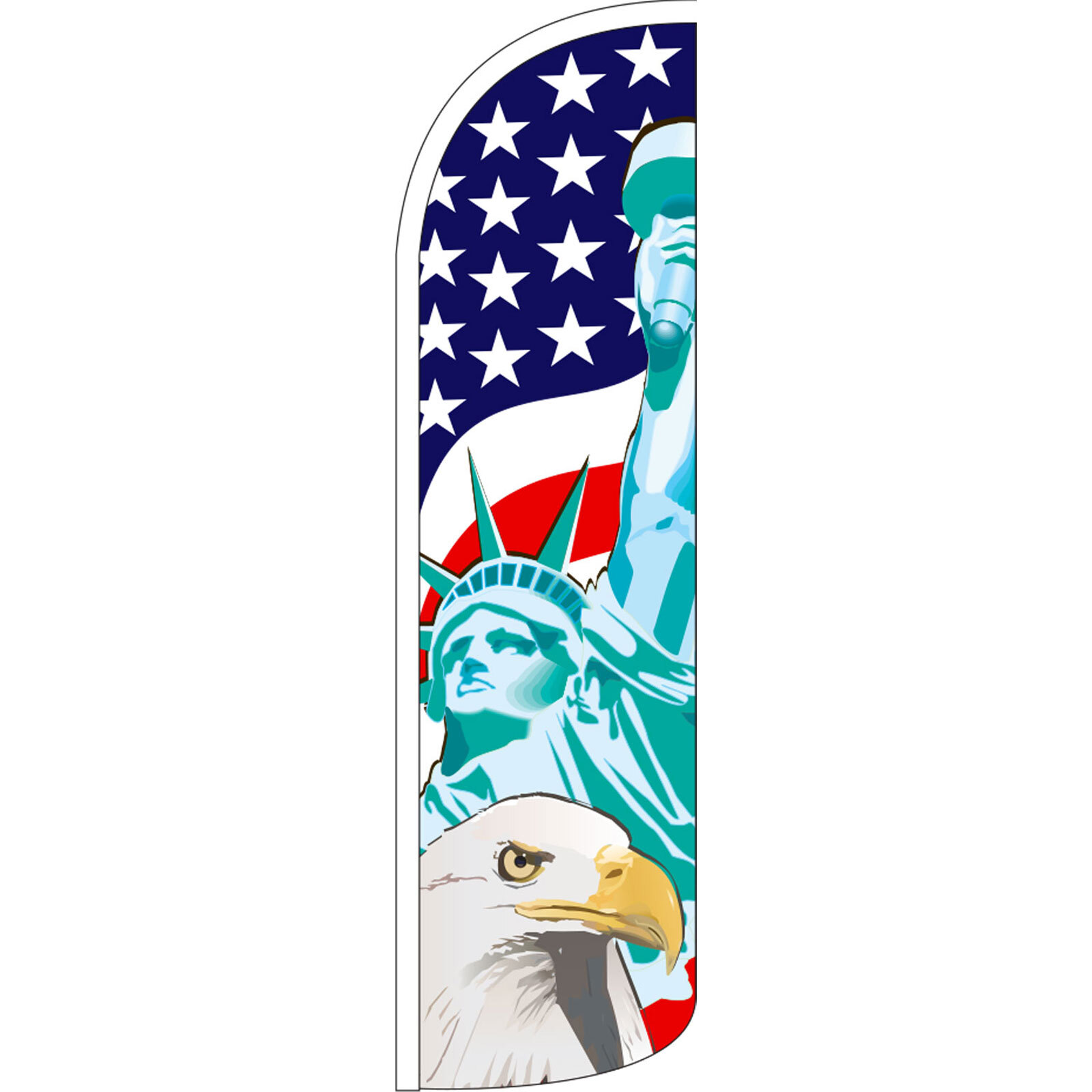 Statue Liberty/Eagle USA 3 ft X 11 1/2 ft Windless Swooper Flag