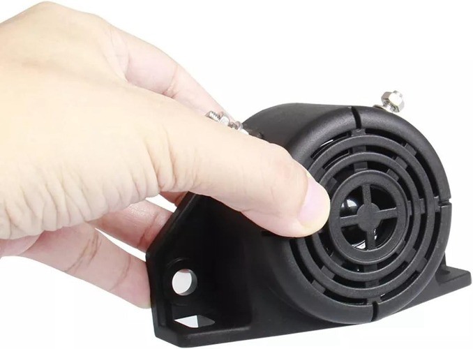 Backup Alarm 110dB 12V-48V DC Waterproof Industrial H Size: 1-Pack Round alarm