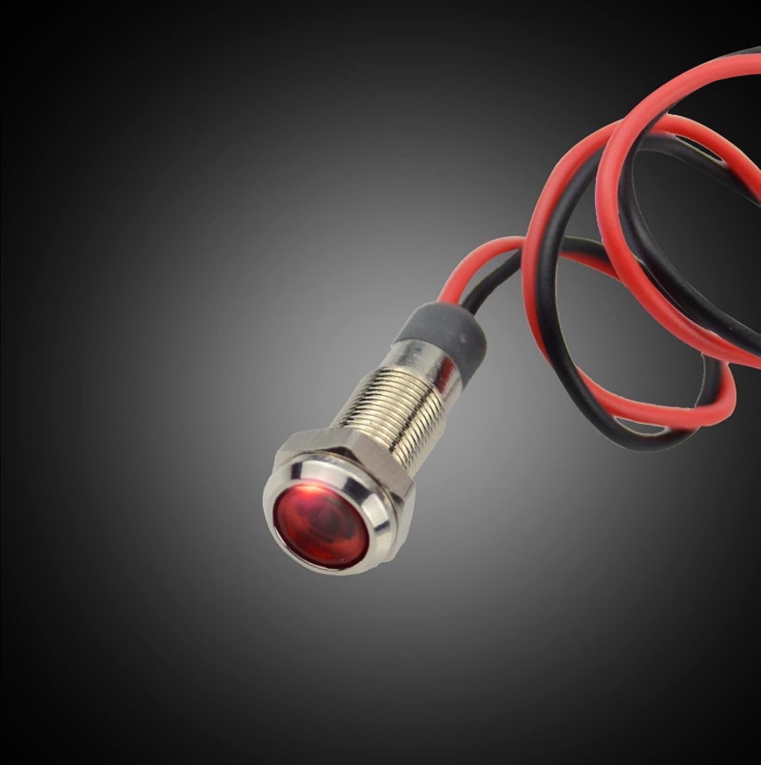 LED Indicator Light 6mm Mounting Hole Metal Waterproof DC 3-6V 15mA Red Gree…