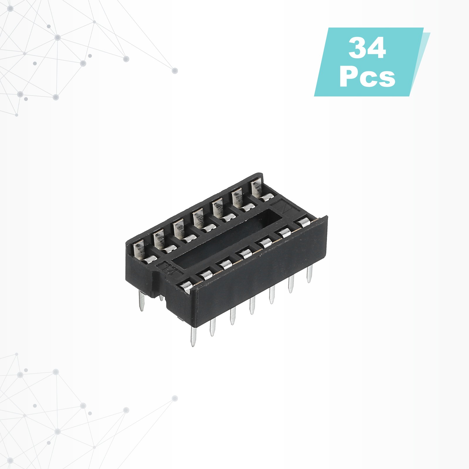 34Pcs DIP IC Chip Socket Adapter Narrow 14 Pin 2.54mm/0.1 inch Pitch