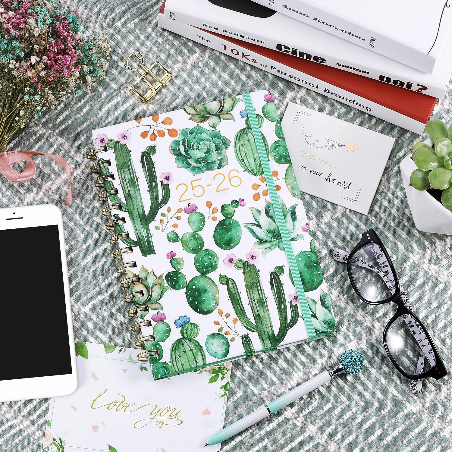 2025-2026 Planner Hardcover Twin-Wire Daily Organizer Jul 2025 – Jun 2026