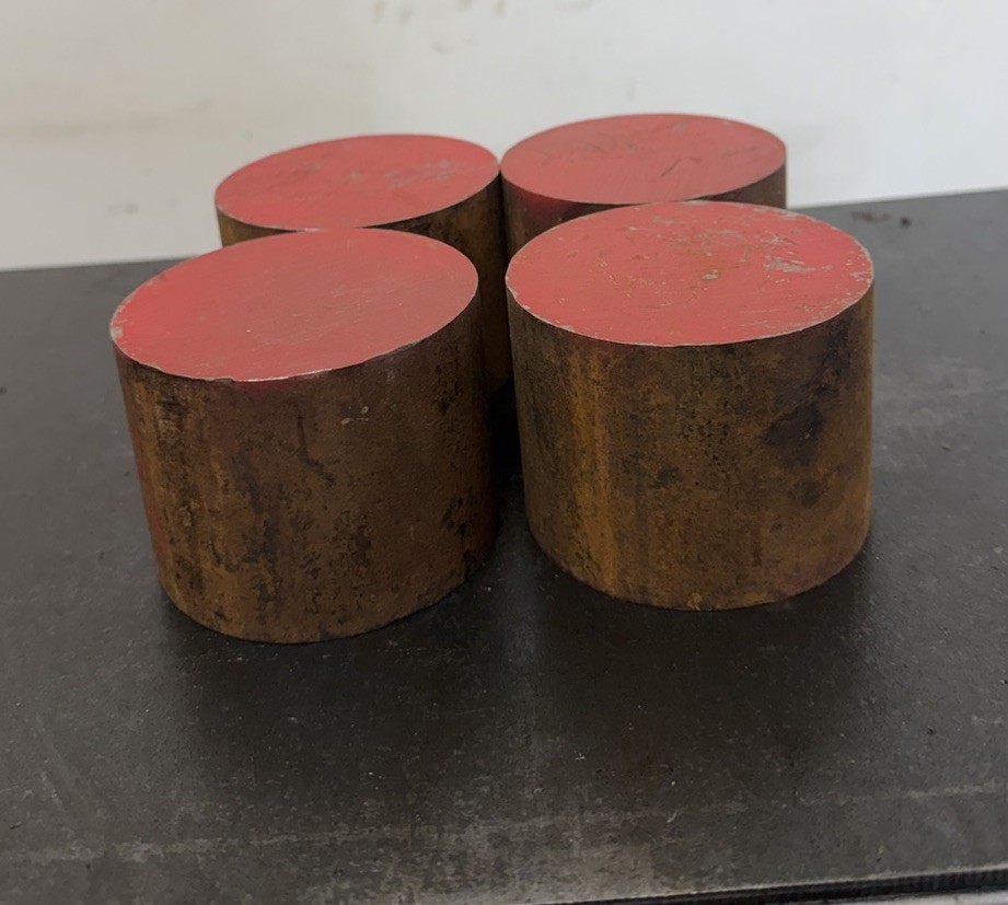 1045 Hot Rolled Steel Round Bar Rod 3.25″ Diameter x 2.50″ Length (4 PC LOT)