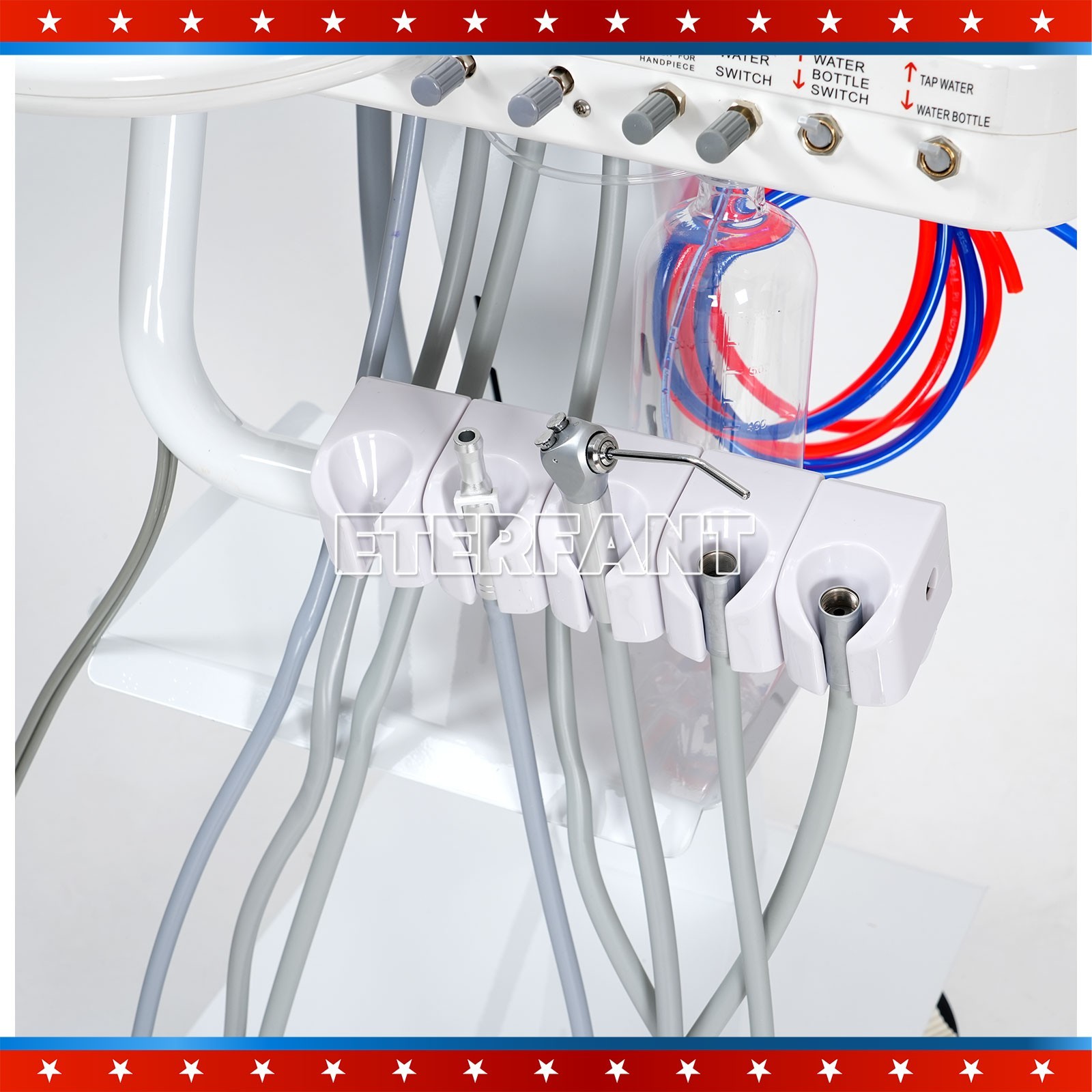 ETERFANT Dental Mobile Delivery Unit System Portable Cart 4 Holes GU-P302S/B029