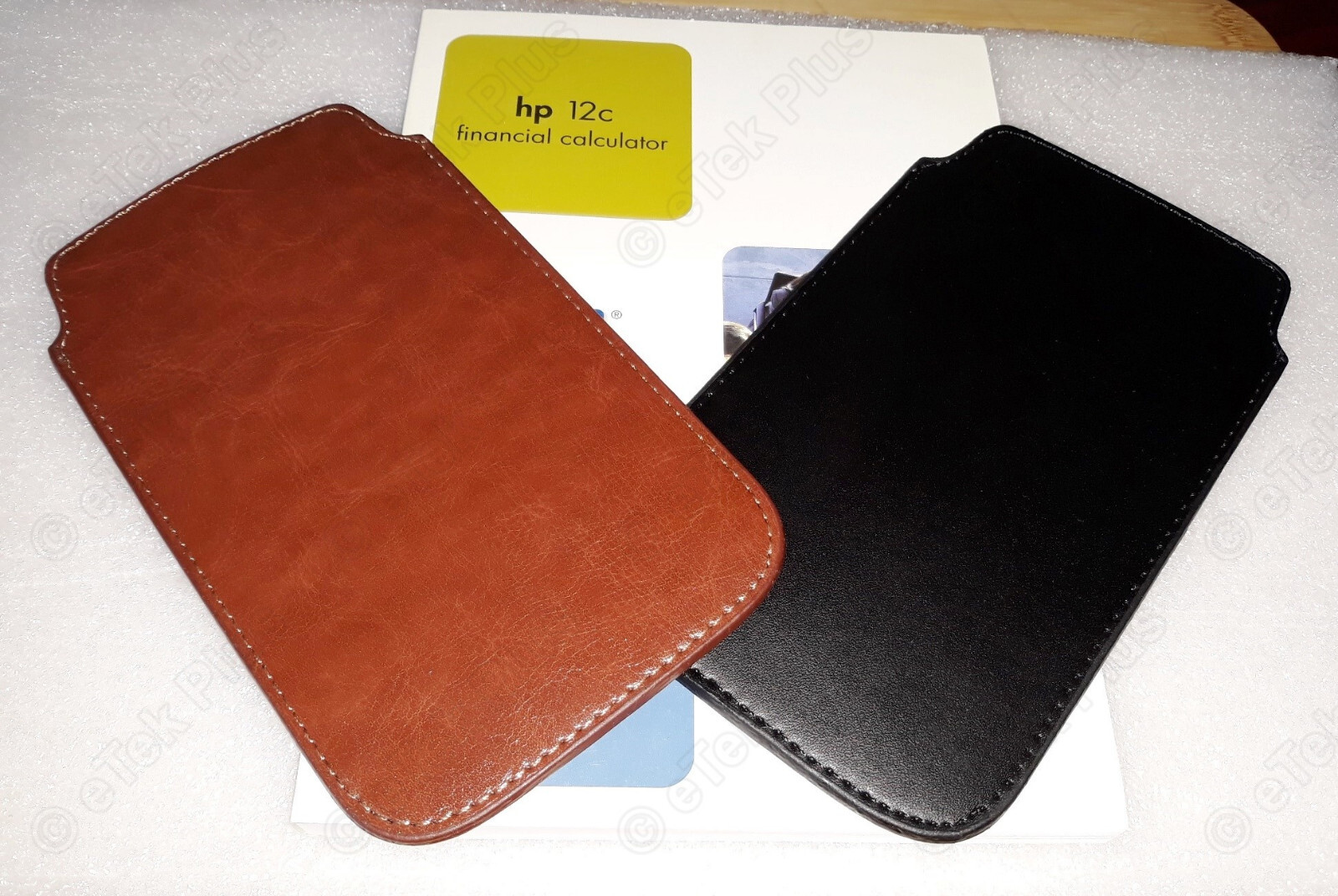 1x Manual for HP12C (HP 12C) Financial Calculator + Soft Brown & Black Pouch USA